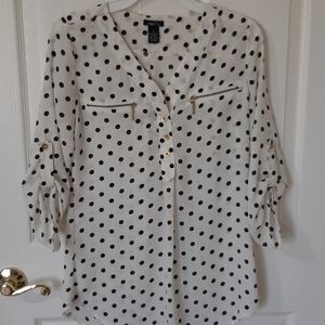 White polka dot formal top